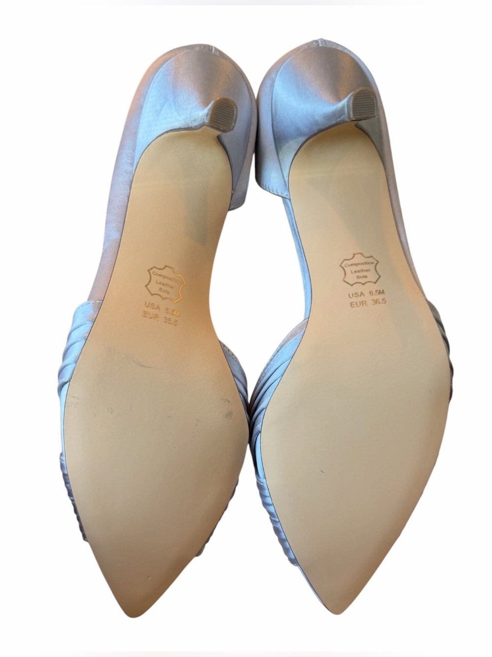 Nina light grey Satin Pointed Kitten Heel Pumps - Picture 10 of 10